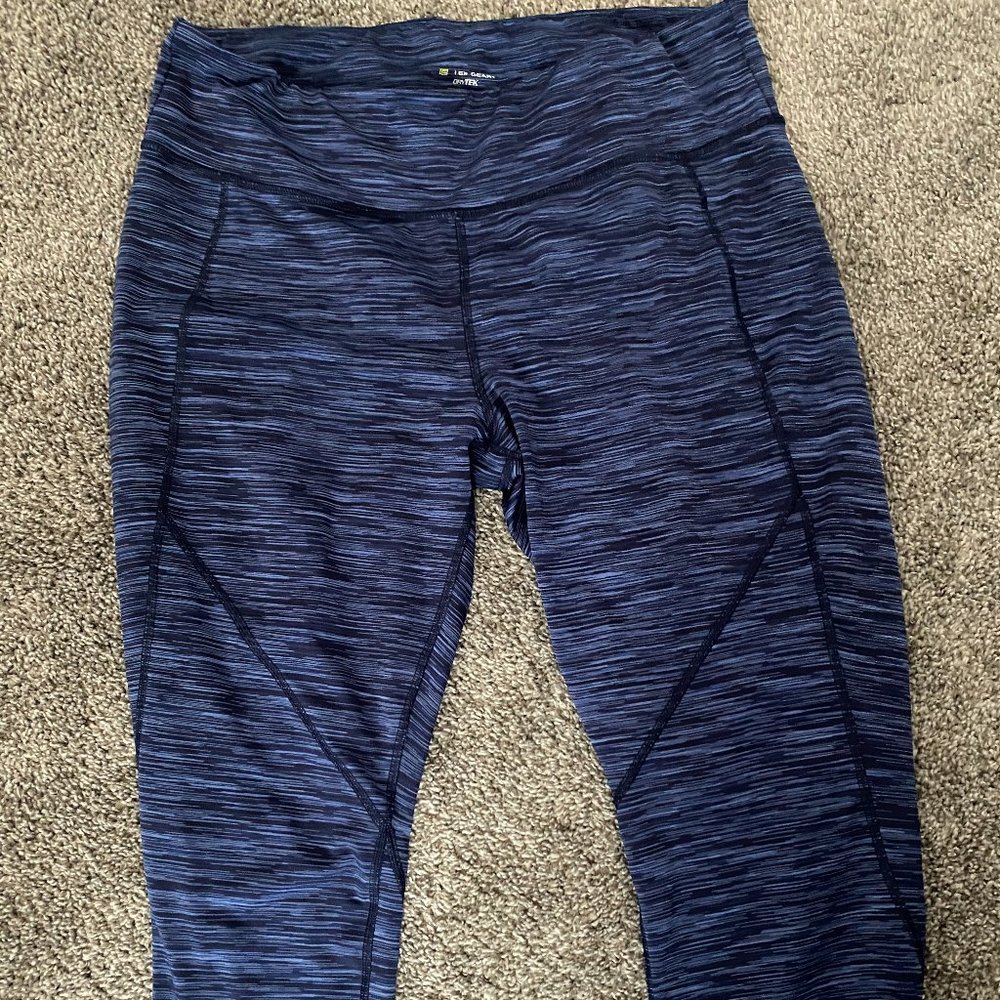 Blue and Black Striped Capri